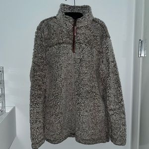 Grey Alpine Sherpa Pullover Jacket Size Medium